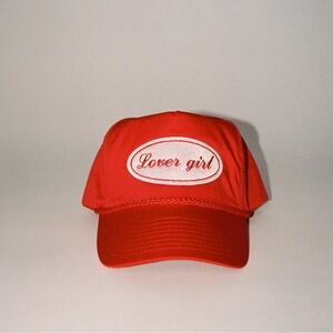 Red 'Lover girl' Embroidered Cap